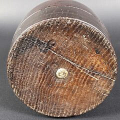 Antique Civil War Carved Oak Barrel Powder Keg Tobacco Jar, 19th century