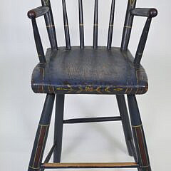 Antique Sheraton Thumb Back Windsor Childs High Chair, 19th century