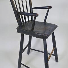 Antique Sheraton Thumb Back Windsor Childs High Chair, 19th century