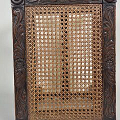 Antique English Oak Figural Carved Cane Seat Joint Stool, 18th century