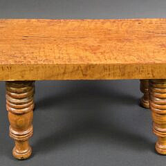 Diminutive Antique American Sheraton Tiger Maple Stool, 19th century