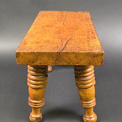 Diminutive Antique American Sheraton Tiger Maple Stool, 19th century