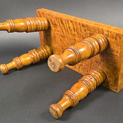 Diminutive Antique American Sheraton Tiger Maple Stool, 19th century