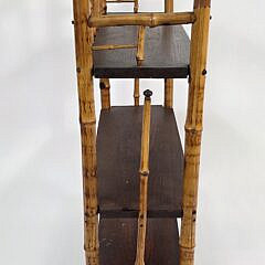 Antique English Bamboo Three Tier Etagere Bookshelf, 19th century