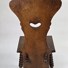 Antique English Oak Figural Carved Hall Chair, circa 1900
