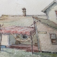 Lillian Gertrude Smith Watercolor on Paper, “Sconset Cottage”, Nantucket