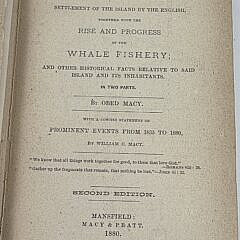 Book: The History of Nantucket, Second Edition, By Obed Macy