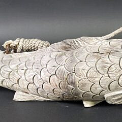 Vintage Carved Teak Figural Koi Fish Hanging Trade Sign, 20th century