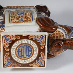 Ceramic Trumpeting Elephant Garden Stool End Table