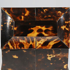 British Regency Diminutive Antique Tortoiseshell Double Compartment Tea Caddy, early 19th Century