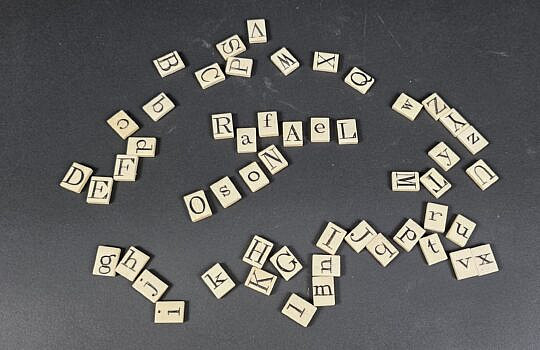 4281-955 Bone Alphabet Tiles A
