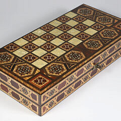 Moroccan Mother Of Pearl And Multi-Wood Inlaid Game Box