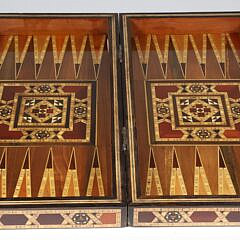 Moroccan Mother Of Pearl And Multi-Wood Inlaid Game Box