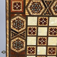 Moroccan Mother Of Pearl And Multi-Wood Inlaid Game Box