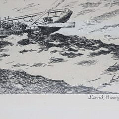 Lionel Barrymore Nantucket Black And While Etching Titled “Nantucket”