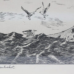 Lionel Barrymore Nantucket Black And While Etching Titled “Nantucket”