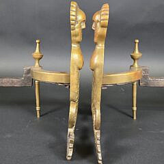 Pair of Antique Brass Figural Mermaid Andirons, circa 1920s