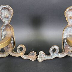 Pair of Antique Brass Figural Mermaid Andirons, circa 1920s