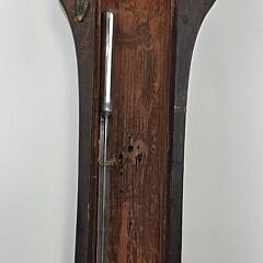 Antique English Regency Inlaid Banjo Barometer, 19th century