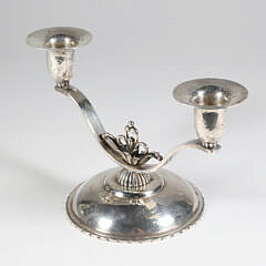 Georg Jensen Art Deco Sterling Silver Handwrought Candelabra