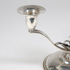 Georg Jensen Art Deco Sterling Silver Handwrought Candelabra