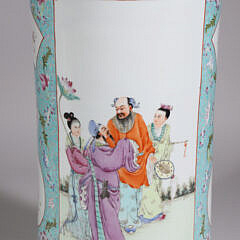 Vintage Chinese Famille Rose Porcelain Umbrella Stand