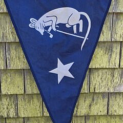 Vintage Nantucket Wharf Rat Burgee Pennant Flag