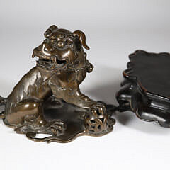Antique Chinese Bronze Foo Dog Sensor, 18th / 19th Century