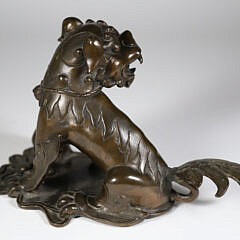Antique Chinese Bronze Foo Dog Sensor, 18th / 19th Century