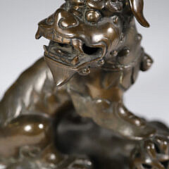 Antique Chinese Bronze Foo Dog Sensor, 18th / 19th Century