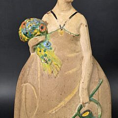 Rare Antique Figural Cast Iron, “Mary Quite Contrary” Doorstop, circa 1920s