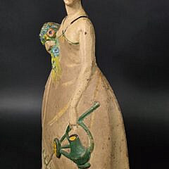 Rare Antique Figural Cast Iron, “Mary Quite Contrary” Doorstop, circa 1920s