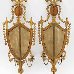Pair of George III Giltwood Girondale Mirrors, early 19th Century