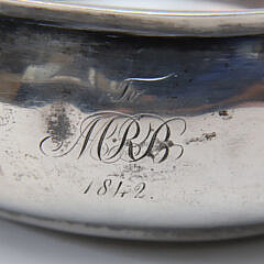 Lewis Cary Boston Coin Silver Porringer Stamped L. Cary, early 19th Century