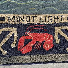 Extraordinary Pictorial Hand Hooked Rug, “Minot Light Cohasset”, circa 1936