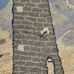 Extraordinary Pictorial Hand Hooked Rug, “Minot Light Cohasset”, circa 1936