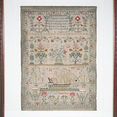 Fine English Sampler Wrought by Janet Blair  – Mrs. Smith, early 19th Century