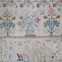 Fine English Sampler Wrought by Janet Blair  – Mrs. Smith, early 19th Century