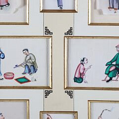 Chinese Export Watercolor Figural Studies on Pith Paper, early 19th Century