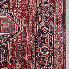 Vintage Hand Knotted Wool Heriz Oriental Carpet, circa 1930s