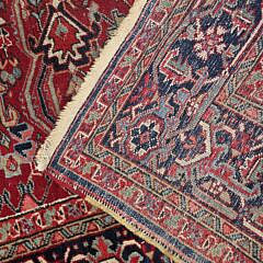 Vintage Hand Knotted Wool Heriz Oriental Carpet, circa 1930s