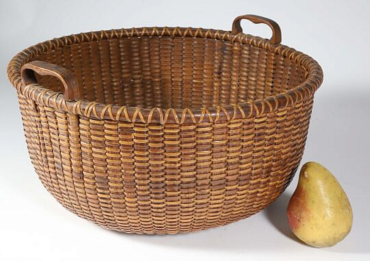 William Appleton Large Double Handle Nantucket Harvest Basket, 19th Century