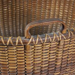 Capt. Thomas James Large Double Handle Nantucket Harvest Basket, 19th Century