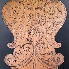 Antique English Oak Figural Carved Hall Chair, circa 1900