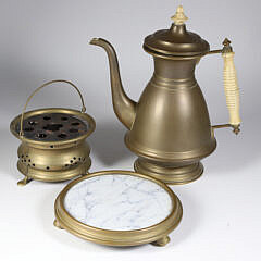 Antique Russian Brass Samovar, St. Petersburg, circa 1870s