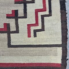 Vintage Navajo Cutter Rug in as Found Condition