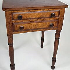 Antique American Sheraton Birdseye Maple Two Drawer Night Stand, 19th century