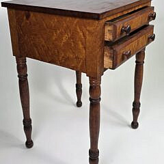 Antique American Sheraton Birdseye Maple Two Drawer Night Stand, 19th century