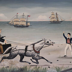 Ralph Cahoon Jr. Oil On Panel “Racing Home”
