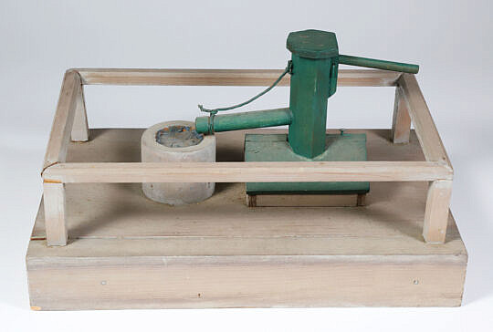 Folk Art Wood Carved Sconset Pump Sculpture